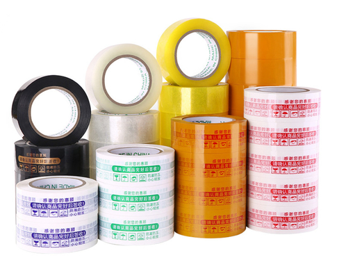 Red Characters Printed Clear BOPP Adhesive Tape Waterproof 24mm width